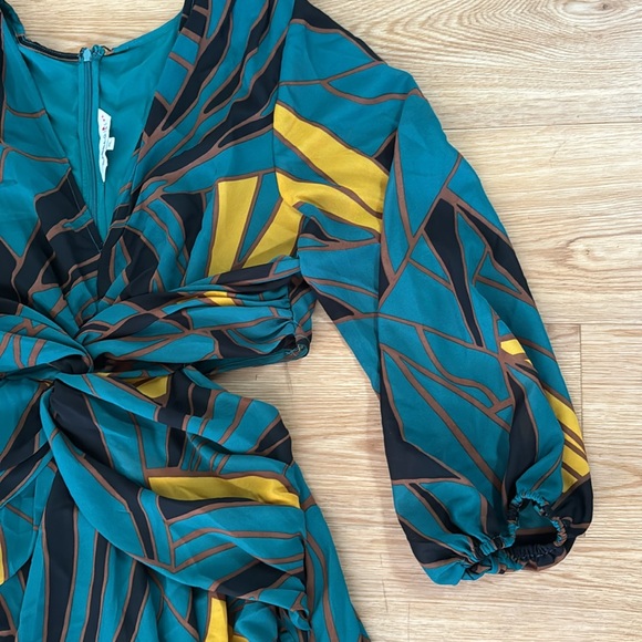 Anthropologie Ranna Gill Womens Cut-Out Midi Dress Sz XL Multicolor Long Sleeve - Picture 7 of 12